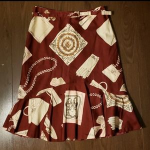 Anthropologie Odille vintage belt flounce skirt